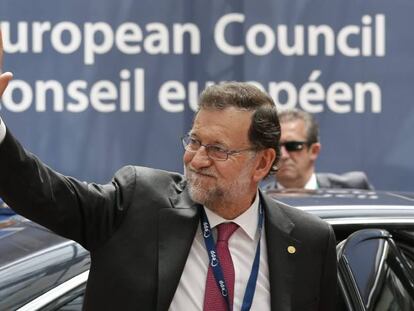 El presidente español en funciones Mariano Rajoy a su llegada este martes al Consejo Europeo celebrado en Bruselas.
