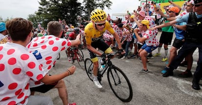 Chris Frome, el 9 de julio de 2017, durante la novena etapa del Tour de Francia.