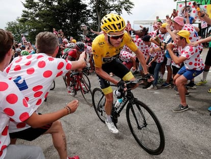 Chris Frome, el 9 de julio de 2017, durante la novena etapa del Tour de Francia.
