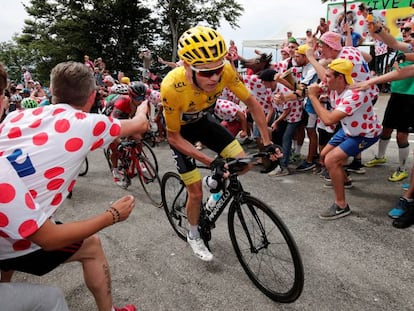 Chris Frome, el 9 de julio de 2017, durante la novena etapa del Tour de Francia.