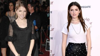 Anna Kendrick, en 2008 (izquierda) y en 2018 (derecha).