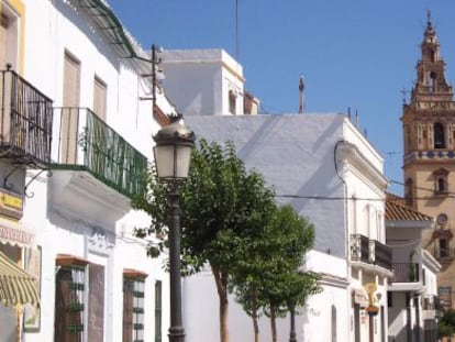 La calle de Almirante de Moguer (Huelva). 