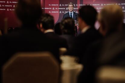 Núñez Feijóo, durante su intervención en el acto de este miércoles.