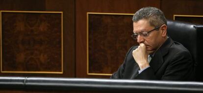 Una imagen del ministro de Justicia en la reunión del Congreso esta mañana.