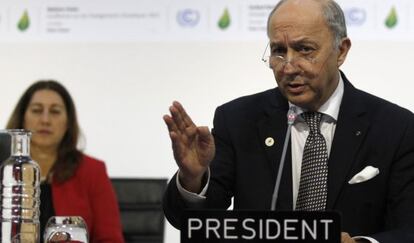 Laurent Fabius, en la cumbre de París.