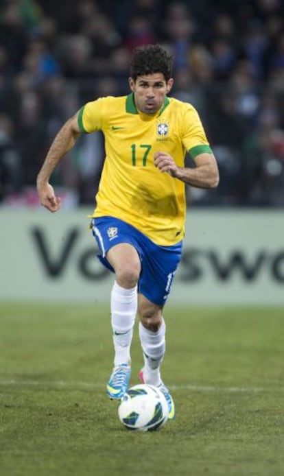 Diego Costa, durante un partido amistoso con Brasil