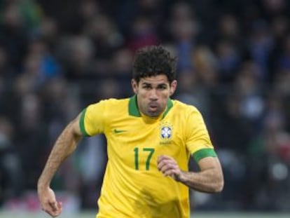 Diego Costa, durante un partido amistoso con Brasil