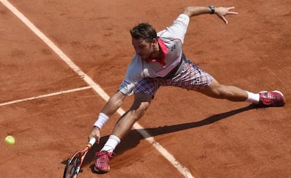 Wawrinka, durante el partido contra Tsonga.