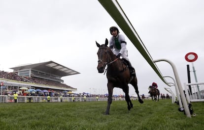 El caballo Pineau de Re montado por Leighton Aspell ganó el Grand National Campanario Chase en Aintree, el norte de Inglaterra.