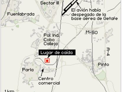 Accidente aéreo en Parla, Madrid