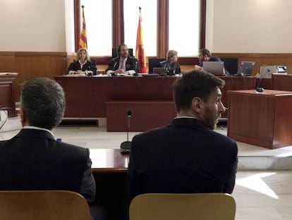 Imagen del juicio contra el jugador del Barça Leo Messi por fraude fiscal.