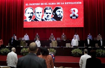 Sesión inaugural del VIII Congreso del Partido Comunista de Cuba en el Palacio de Convenciones de La Habana, el 16 de abril.
