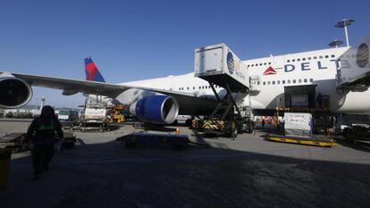 El último Boeing 747 de Delta Air Lines en el aeropuerto de Incheon, Corea del Sur.