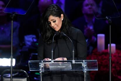 Vanessa Bryant durante el funeral de Kobe y Gianna.