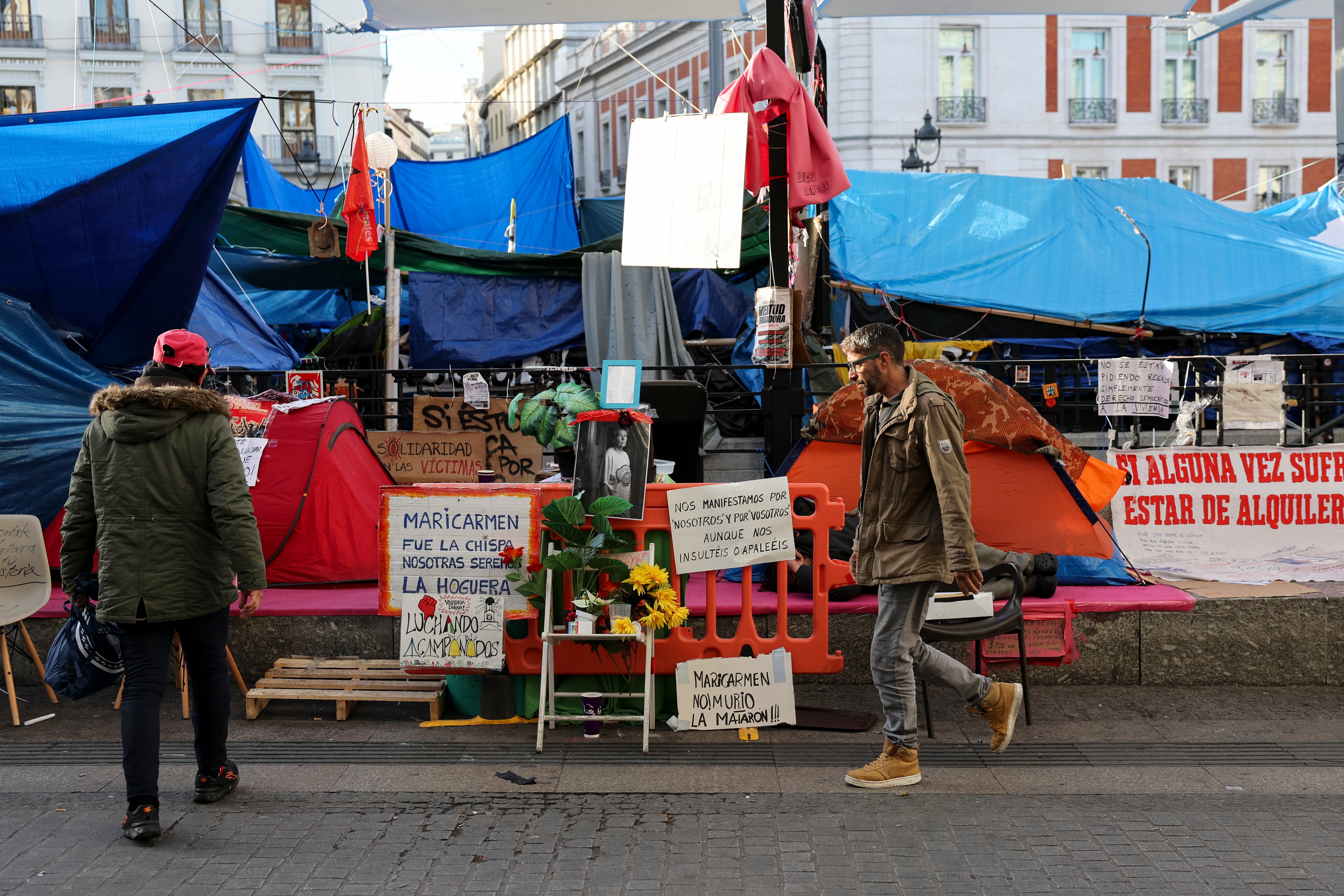 Vista de la acampada de la Puerta del Sol de Madrid, el 24 de octubre.