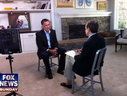 Mitt Romney durante su entrevista en la cadena Fox.
