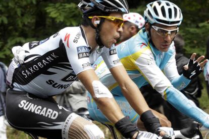 Alberto Contador durante la séptima etapa del Tour.