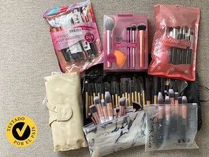 Detalle de las brochas de maquillaje que hemos puesto a prueba en esta comparativa. EL PAÍS ESCAPARATE.