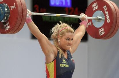 Lidia Valentín, durante la competición.