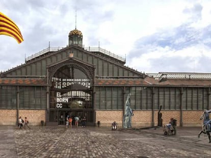 Proposta per a l'exterior del Born en el marc de l'exposició que inclou una estàtua eqüestre de Franco.