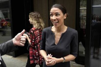 Alexandria Ocasio-Cortez, em 27 de junho em Nova York