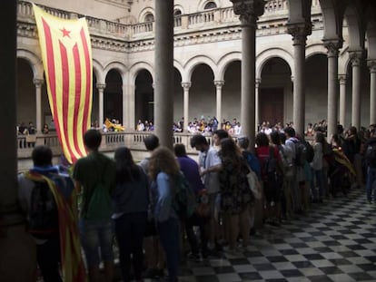 Acta a favor del referéndum independentista en la Universidad de Barcelona, en septiembre de 2017.