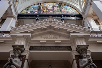 Aspecto del Palacio de Tribunales de Justicia en Santiago, Chile.