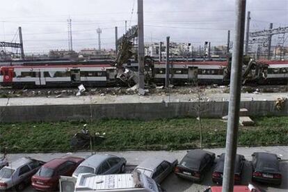 Restos de los vagones que explotaron en las cercanías de la estación de Atocha el 11 de marzo de 2004.