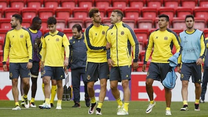 Liverpool vs Villarreal Soldado, en el entrenamiento en Anfield.