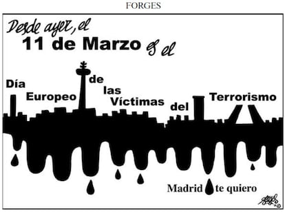 El homenaje de Forges a las víctimas del atentado terrorista del 11 de marzo de 2004.