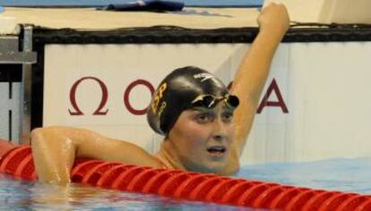 Ariadna Edo tras finalizar tercera en 400 libres.