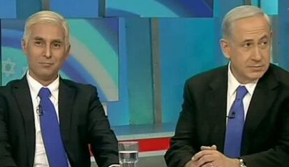 Benjamín Netanyahu, a la derecha, junto a su imitador Mariano Idelman.