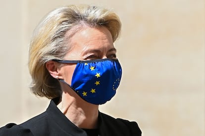 La presidenta de la Comisión, Ursula von der Leyen, este sábado en el Vaticano. 