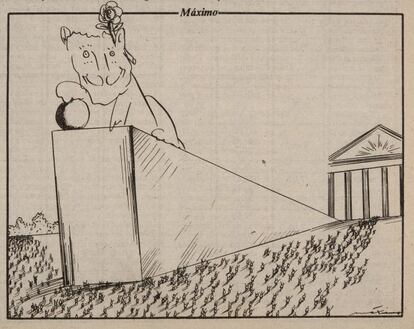 Viñeta de Maximo en 'EL PAÍS', en 1982.