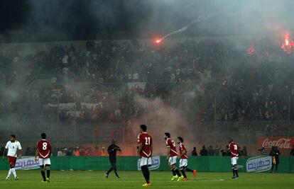 Los seguidores de Egipto celebran el gol del empate