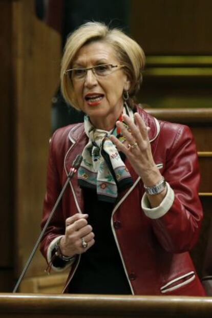 La l&iacute;der de UPyD, Rosa D&iacute;ez,en el Congreso. 