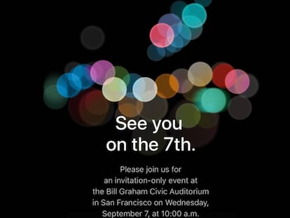 "Ens veiem el dia 7", diu Apple a la seva invitació.