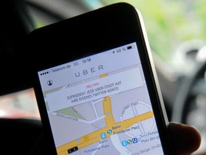 Interfaz de la aplicación Uber en un teléfono móvil