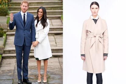 ¿El primer ‘sold out’ de Meghan? El abrigo blanco de su pedida, de Line.