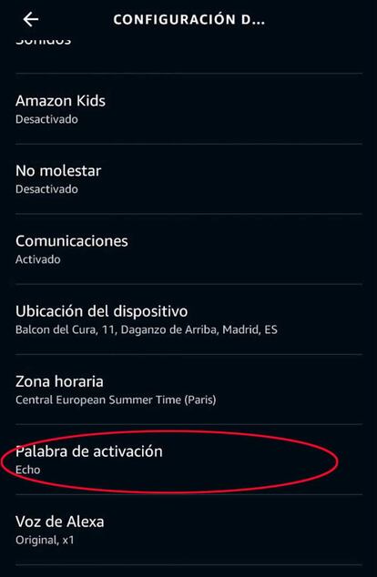 Palabra de activación de los Amazon Echo Show