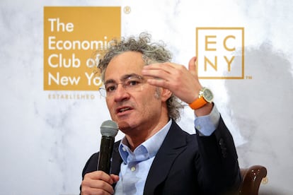 Alex Karp, consejero delegado de Palantir Technologies, en un acto en Nueva York el pasado 25 de febrero. 