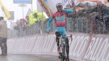 Nibali, en su llegada a la meta.