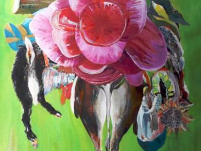 Pinzellades barroeres i puntillisme na&iuml;f marquen les flors de Santi Moix, pur &#039;bad painting&#039;.