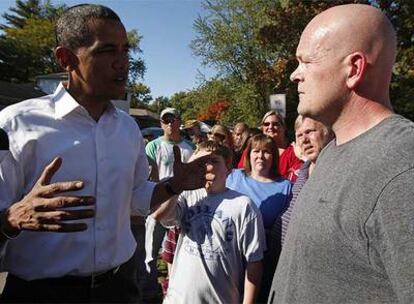 Joe Wurzelbacher y Barack Obama durante un acto electoral en Ohio