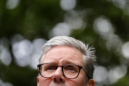 Keir Starmer, este martes, en el Jardín de las Rosas de Downing Street.