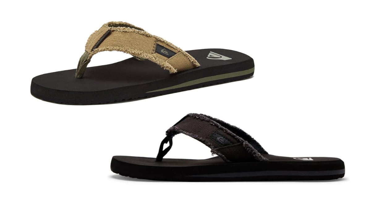 Las chanclas de Quiksilver con su tira de tela.