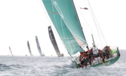 Barcos participantes en la anterior edici&oacute;n de la Volvo Ocean Race.  