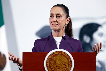 Claudia Sheinbaum en el Palacio Nacional, el martes.