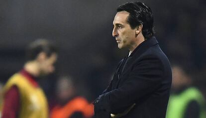 Emery, en una partido de Champions.