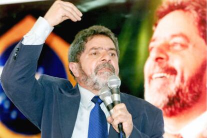 Luiz Inácio Lula da Silva, en un mitin ante el sindicato Central Única de Trabajadores, en 1998.